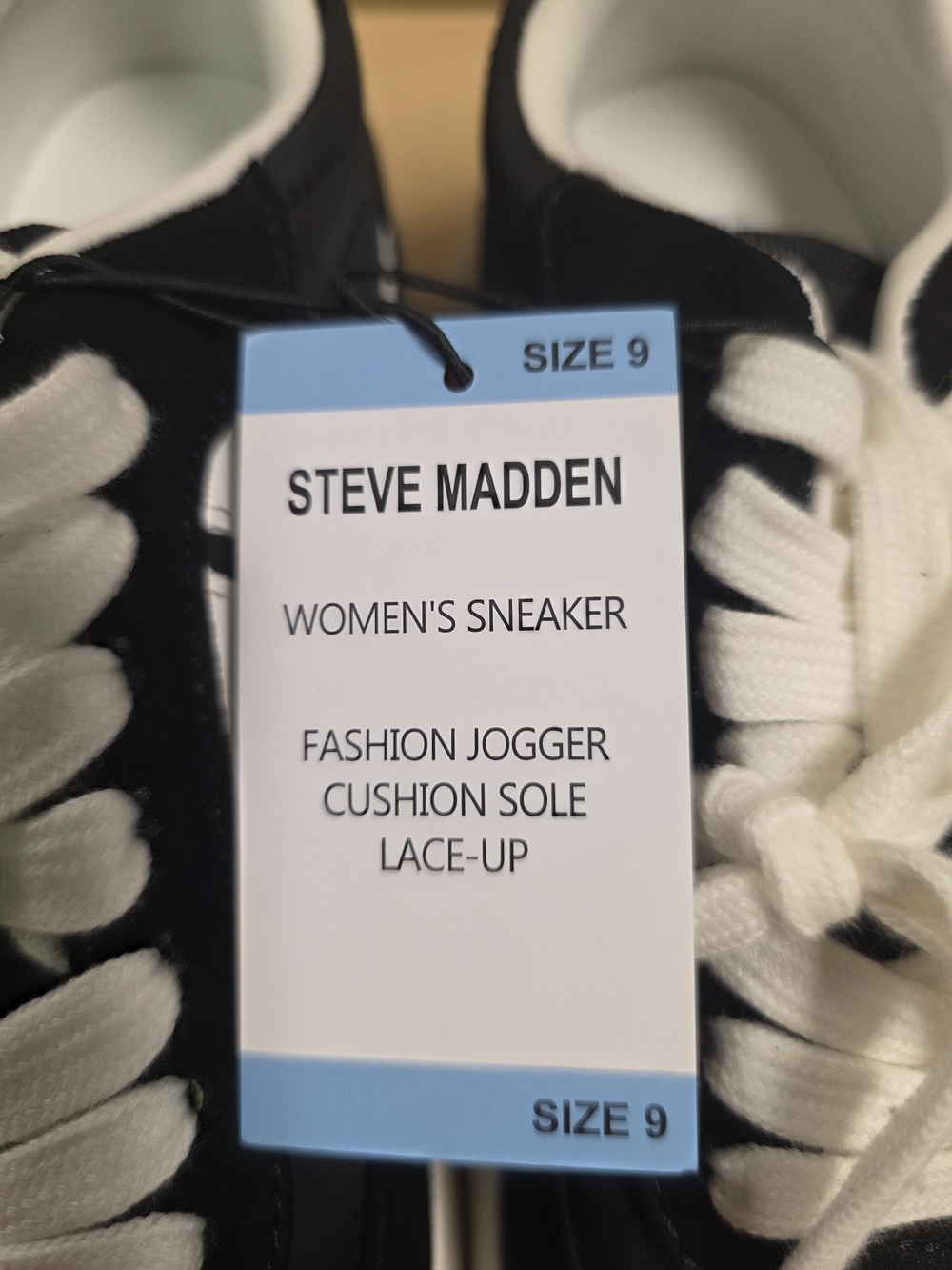 Steve Madden Black and White Retro Runner Sneakers - Picture 2 of 8